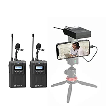 【中古】【技適マーク認証】BOYA BY-WM8 PRO K2 使用UHFチャネル、ワイヤレスピンマイクシステム ステレオ/モノラルモード切替 カメラマイク 内蔵マイク/|IINEX