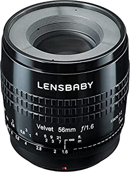 【中古】Lensbaby ホンブルグ帽水晶体 Velvet 56 56粍 F1.6 フジフイルムXマウント 黒いこと 860045