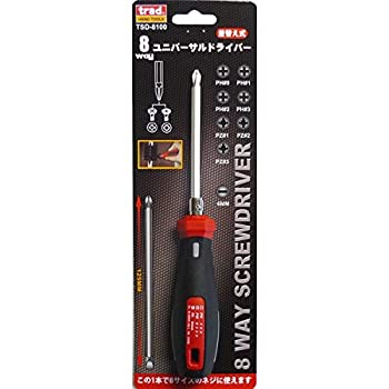 【中古】（業務用20セット）TRAD 差替式8WAYドライバー/作業工具 【軸長100mm】 スタビータイプ TSD-8100 〔業務用/DIY用品/日曜大工〕【&times;20セット】｜IINEX