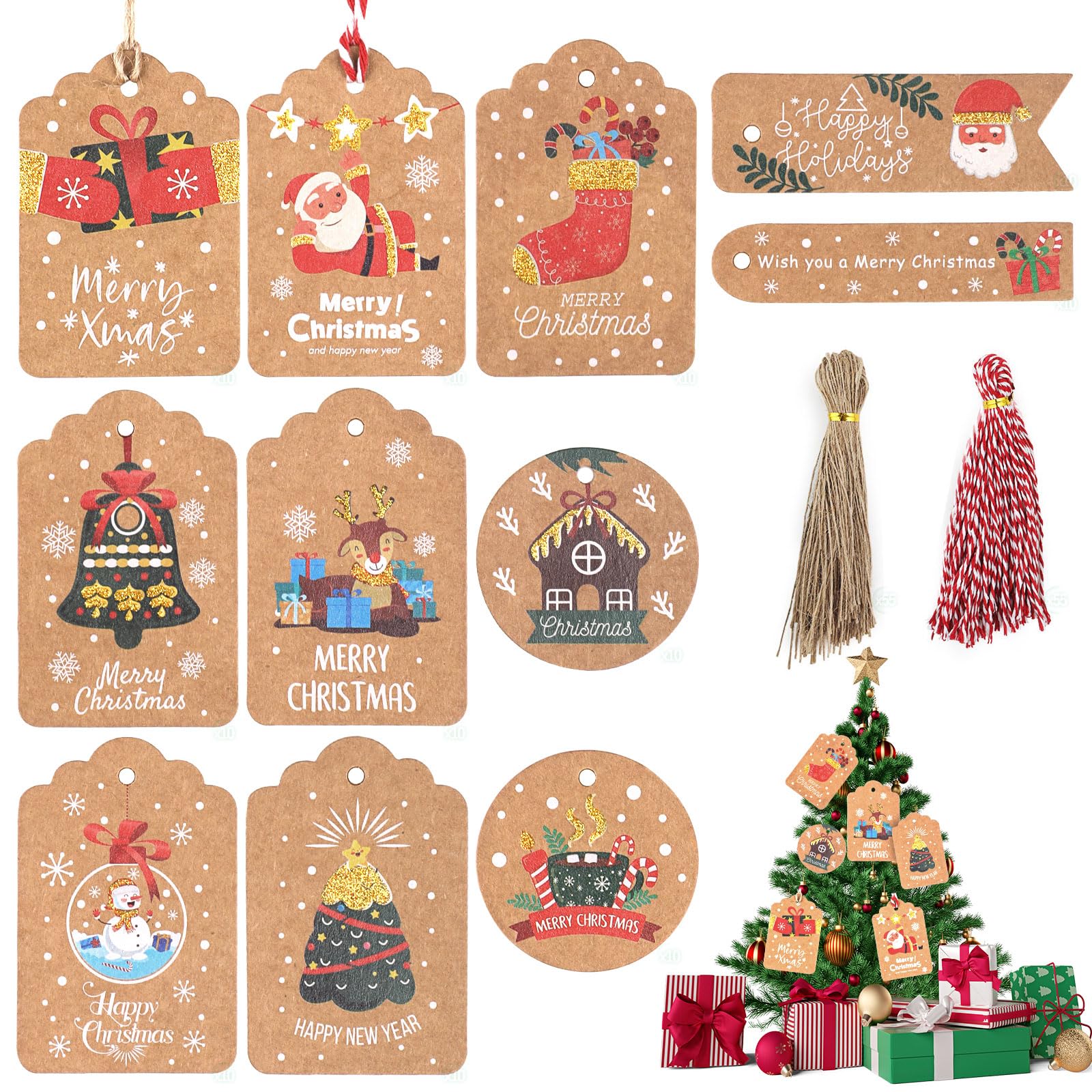 クリスマス　タグ　ギフト　ラッピング　プレゼント 送料無料200円【10枚】クリスマス ギフトタグ ラッピング ポイント消化