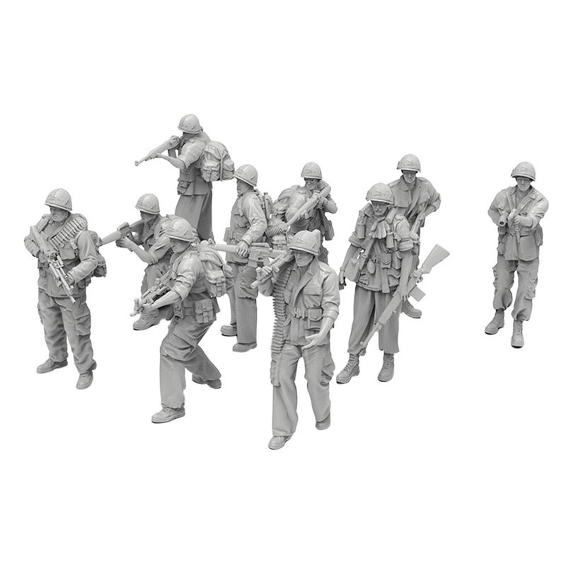 10個のフィギュアモデルジオラマレイアウト1:35ミニチュア人物フィギュアサンドテーブル用