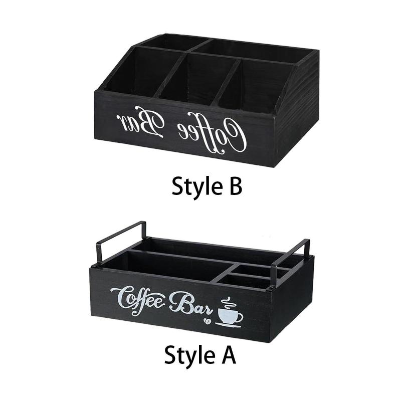 カウンター用コーヒーステーションオーガナイザー.木製コーヒーポッドホルダー.素朴なコーヒーと紅茶調味料収納オーガナイザー.オフィス用