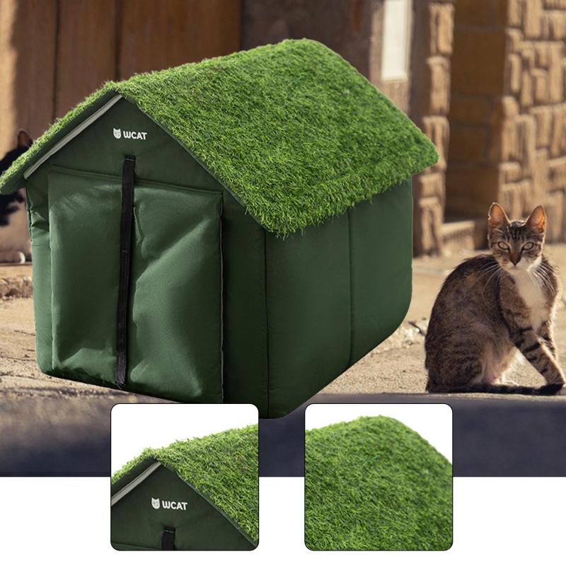 屋外用キャットハウス 子猫用シェルター 防風 暖かい 防水 ペット品 野良猫シェルター 公園 小動物 庭