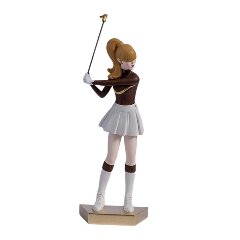 女性ゴルファー像彫刻ゴルファーフィギュアゴルフフィギュアホテルオフィスキャビネットカフェ用 , 10cm×30cm