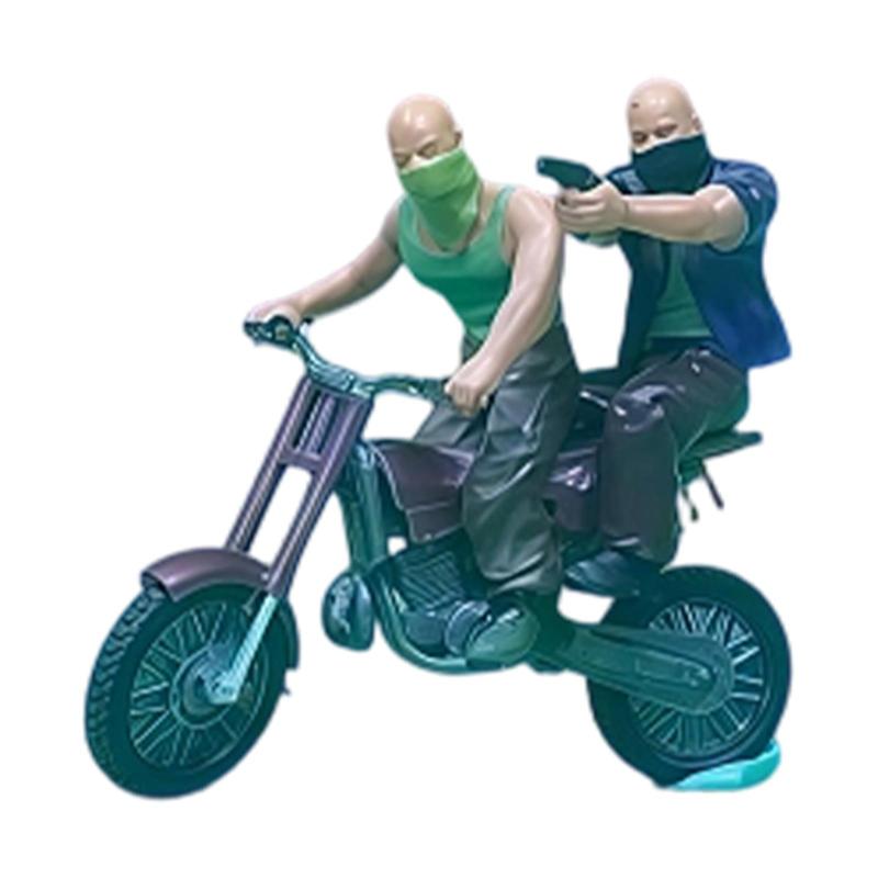 1:64スケールのライダーとバイクの小さな人物モデルジオラマ風景バイクライダーフィギュアモデルサンドテーブルマイクロ風景 6,041円