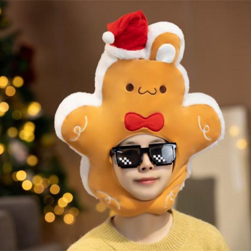 面白いクリスマス ジンジャーブレッドのウサギの帽子フェスティバル パーティー新年大人のための暖かい衣装