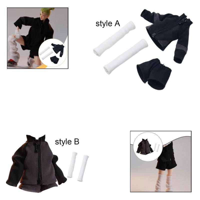 1/12 女性アクションフィギュア スポーツウェア ミニチュア 洋服 ドール用 コスチューム 着やすい トレンディ 写真撮影用小道具 ジャケット ショーツ 洋服セット