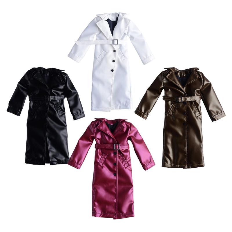 トレンチコート ミニチュアコート 防風オーバーコート 長袖 オープンフロントジャケット 布素材 ドール服 1 12スケール 女性フィギュアに最適
