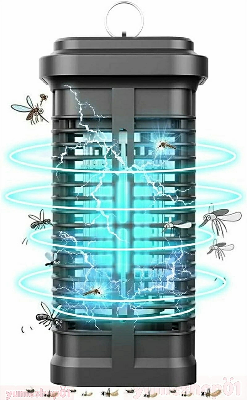 AUGYMER 電撃殺虫器 屋外 殺虫ライト 虫取り器 コバエ取り捕虫器 屋内 20W 2M電源コード 電撃殺虫ライト 省エネ IPX4防水 電撃蚊取り器 薬剤不要 静音 無害 UV光源誘引式 蚊よけ 蛍光灯 静音 蚊除け 臭いや煙なし ペットや赤ちゃんにも安心殺虫機