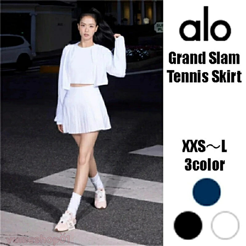 ★ Alo Yoga ★ Grand Slam Tennis Skirt グランドスラムテニススカート 黒いことサクラ色 ジス着付ける JISOO BLACKPINK レディース ヨガウェアブランド 形づくる 今めかしい 大人気 衣嚢付き添い人内蔵さる股引き 筋目 スコート ミニ丈 軽さalo