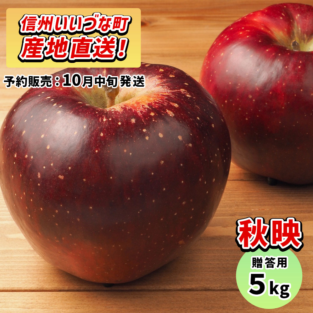 市場 りんご 秋映 3980円以上送料無料 5kg いいづなファーム 長野県飯綱町産 送料無料 予約販売 10月中旬発送 長野県飯綱町