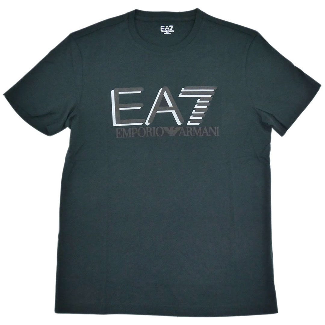 新品 アルマーニ Tシャツ メンズ エンポリオ アルマーニ 丸首 半袖 EA7 ロゴ プリント ネイビー 紺 Lサイズ 04504