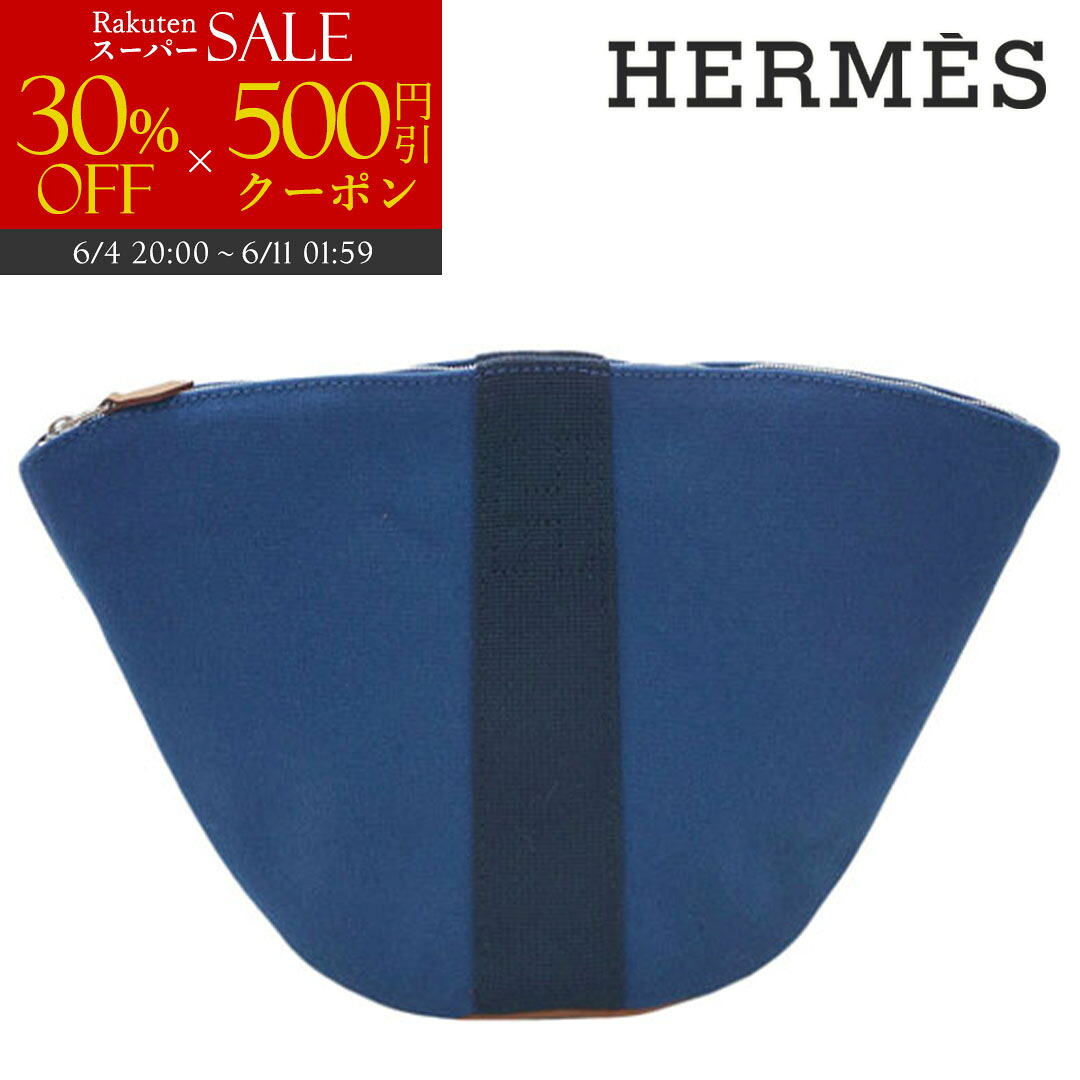 【30％OFF】車寄せ エルメス HERMES レディース メンズ 茶飲み友だち食用粉 MM 綿織物 帆布 青色 青 台形 小物車寄せ 小物 ブランド名 新品