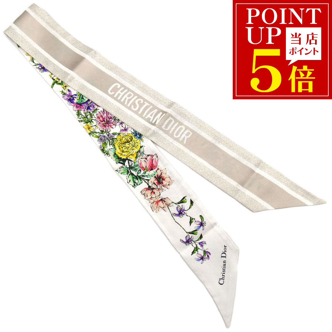 クリスチャンディオール　スカーフ　リボン　花　ドット tkh23b1024003_2.jpg