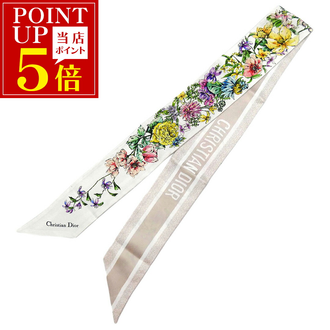 クリスチャンディオール　スカーフ　リボン　花　ドット tkh23b1024003_2.jpg