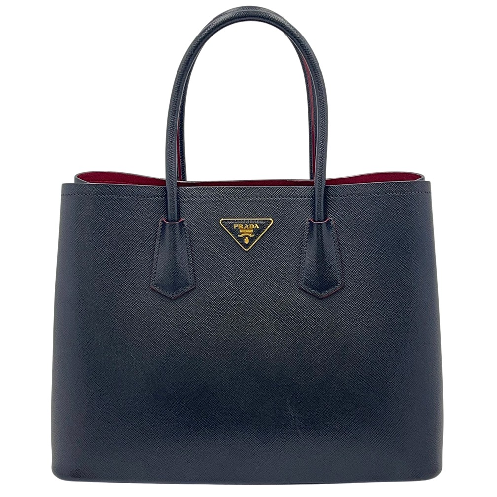 極美品❣️プラダ サフィアーノ キュイール レザー 2WAYハンドバッグ グレー PRADA（プラダ） サフィアーノ キュイール トライアングルロゴ 2way