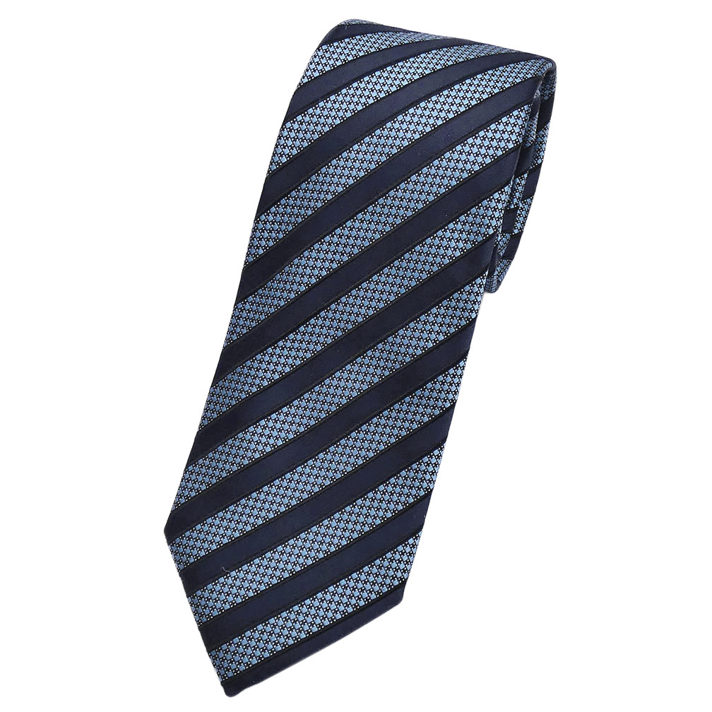 新品 ゼニア ブランド ネクタイ エルメネジルド・ゼニア Zegna ジャカード ストライプ シルク 100fili 100％ 高級 ネイビー ブルー 紺色 青 アウトレット 30076