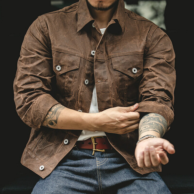 秋冬 ヴィンテージ OIL WAX JACKET フード付きアメカジ キャンバス　メンズジャケット　新品未使用 S~3XL｜アイクの壱番shop 10,247円