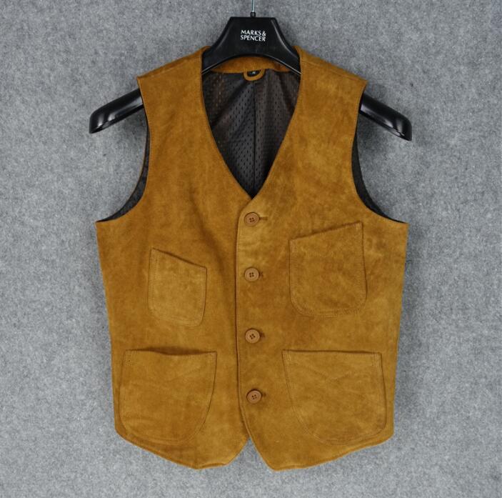 楽天市場】メンズレザー ジャーキン ベスト 本革 牛革 スエード バイク