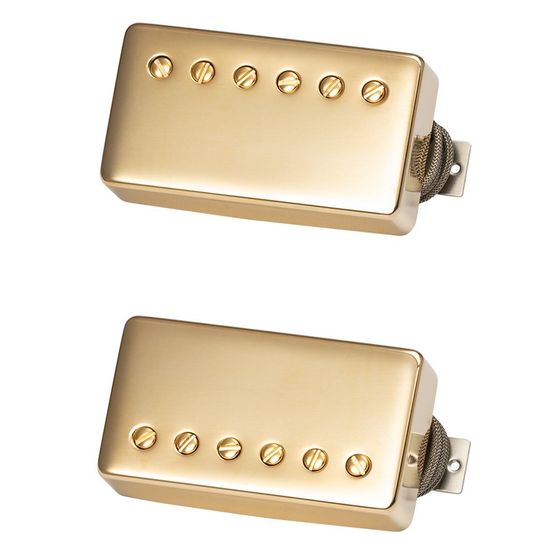 翌日配達 【春得セール】 Custombucker (Matched Set，Double Black，True Historic Gold Covers，2-Conductor，Unpotted，Alnico III) [Historic Collection / PUCBDBGC2-SET] Gibson (新品)