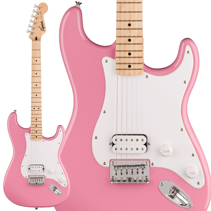 翌日配達 Squier Sonic Stratocaster HT H (Flash Pink/Maple Fingerboard) Squier by Fender (新品)