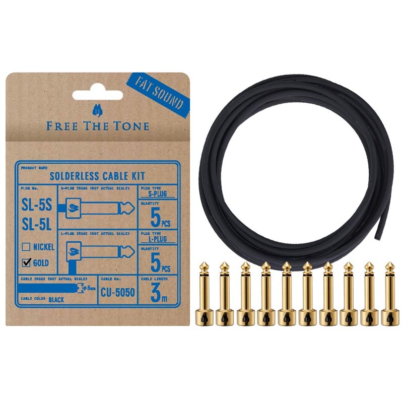 CU-416用ソルダーレスプラグキット Lプラグ10個 / ケーブル3m SL… Free The ToneSLK-SLIM Kit(ソルダーレススリムキット)【CU-416