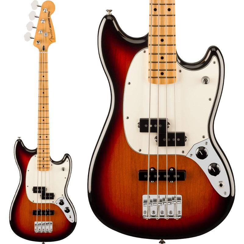 【入荷待ち、ご予約受付中】 Player II Mustang Bass PJ (3-Color Sunburst/Maple) Fender MEX (新品)