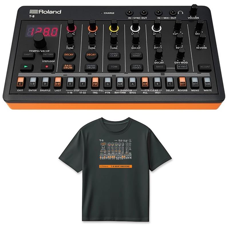 (Tシャツセット)T-8 BEAT MACHINE(AIRA Compact) & T-8 T-Shirts DesignB XLサイズ (RT/T-8BXL) セット (T-8デザイン) ローランド アイラ コンパクト Roland (新品)