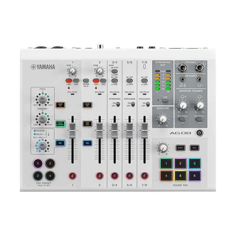 AG08 W(ホワイト)(ヤマハ)(USBミキサー)(配信用インターフェース)(SAG08W) YAMAHA (新品)｜イケベ楽器ショップ 58,080円