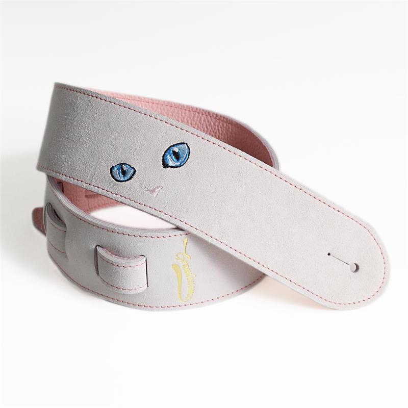 ねこ刺繍レザーストラップ [White/Pink] Grande uomo (新品)｜イケベ楽器ショップ 21,450円