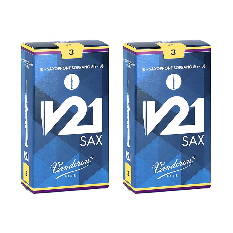 【2個セット】《硬さ：3.0》ソプラノサックス用リード バンドレン V21 【宅配便発送】【正規輸入品】 VANDOREN (新品)