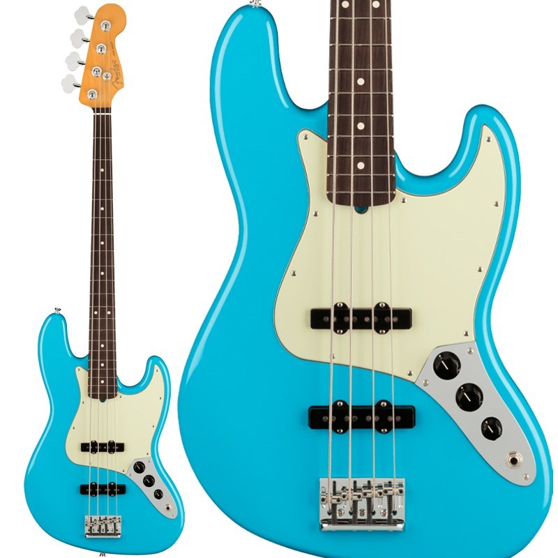 American Professional II Jazz Bass (Miami Blue/Rosewood)【生産完了品】 【大決算セール】 Fender USA (新品)｜イケベ楽器ショップ
