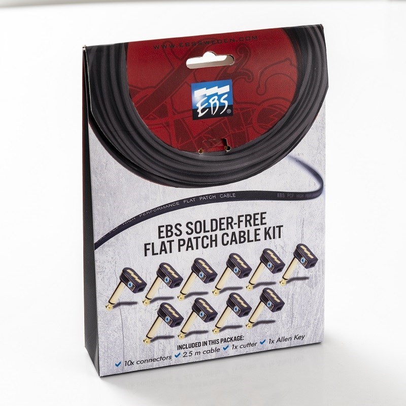 SFC-K10J [Solder-Free Flat Patch Cable Kit] (ケーブル2.5m / L型プラグ 10個セット) EBS (新品)
