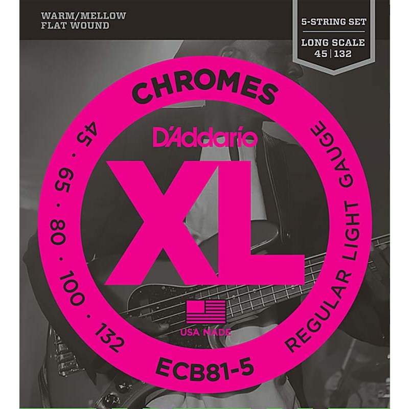 Chromes Flat Wound ECB81-5 D’Addario (新品)