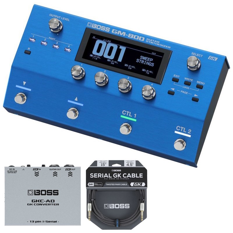 【セット品】 GM-800【Guitar Synthesizer】+GKC-AD【GK Converter(13pin to Serial)】+BGK-15【Serial GK Cable 4.5m】 ギターシンセ ボス BOSS (新品)|イケベ楽器ショップ