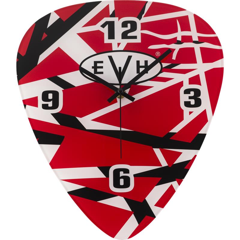 【春得セール】 Pick Shape Clock， Red/White/Black Stripes EVH (新品)