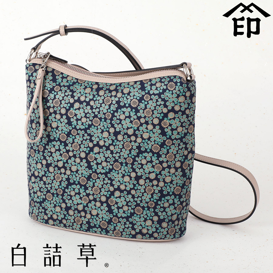 甲州印伝 ≪ 印傳屋 ≫ 7312 白詰草・ポシェット レディース 女性 和風 和装 贈り物 ギフト プレゼント シロツメクサ バッグ ショルダー 鞄 革小物 和小物 更紗 伝統工芸品 印伝 上原勇七