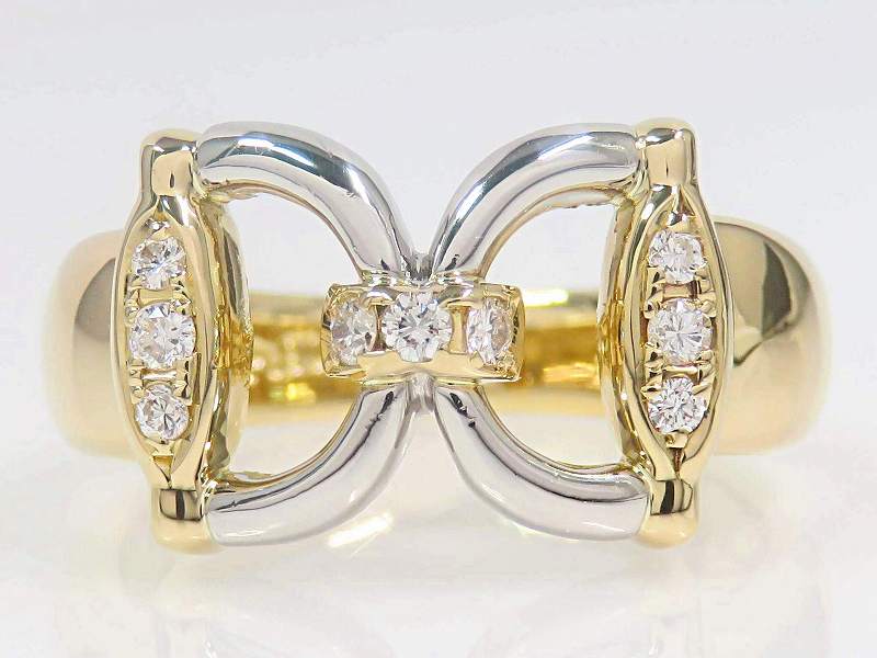 『池田屋質店』セリーヌ K18YG Pt900 ダイヤモンド0.16ct リング イエローゴールド プラチナ 中古A【中古】|池田屋質店