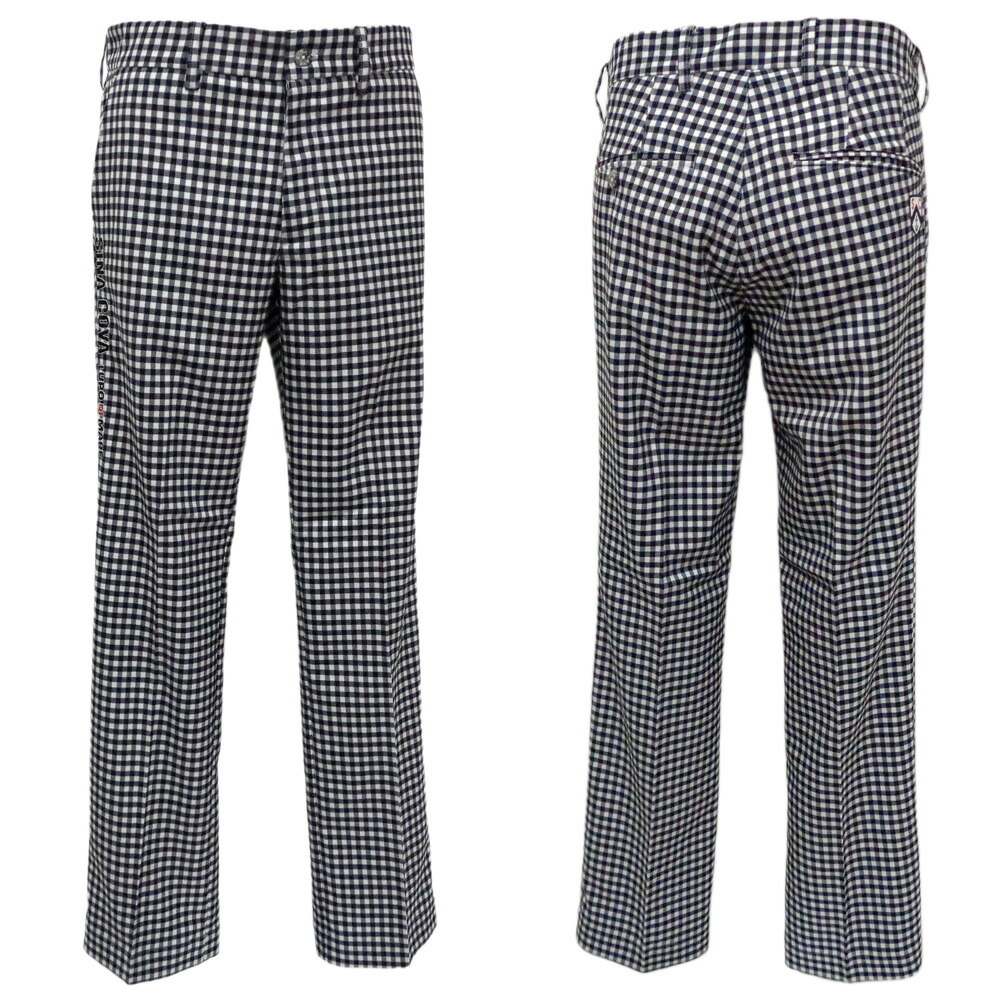 50%OFF 秋冬 シナコバ ギンガムチェック ノータックパンツ (紺系) (W80)(W84)(W88)(W92)(W96) PA*0123255010920【23/9/14】【ストレッチ】【カジュアルパンツ】【柄パンツ】【ゴルフ】【スポーツ】【SINACOVA】シナコバ ショップ【楽ギフ_包装】|池田洋品店