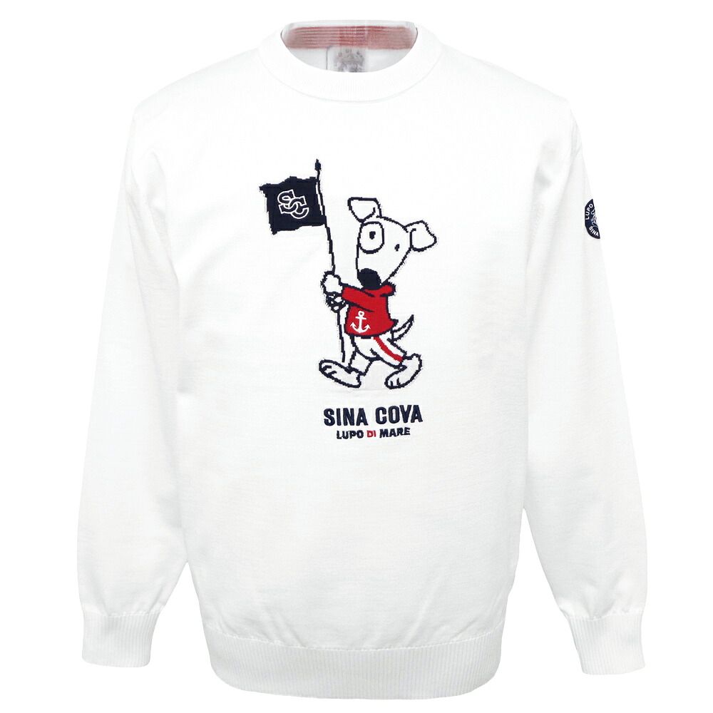 2026春夏新作 シナコバ 軽さ ポリ編み物caddiedog丸首プルオーバー (白) (M)(L)(LL) SW*0126152010100【26/2/18】【弾機プルオーバー】【透け透け】【伸ばすこと】【水洗いする可】【SINACOVA】【sinacova】 シナコバ 販売店【ゴルフ】【運動競技】【楽ギフ_荷作り】