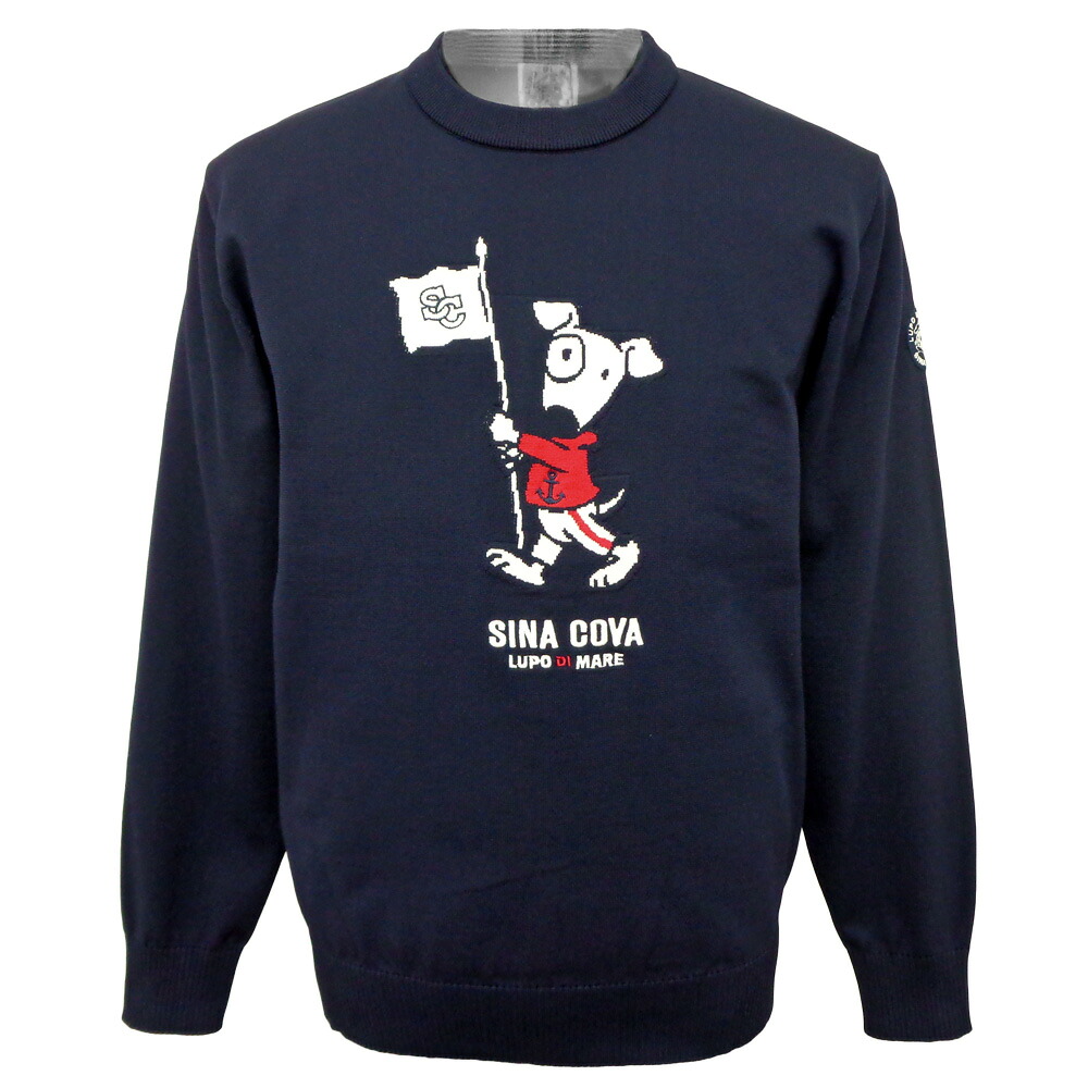 2026春夏新作 シナコバ 軽さ ポリ編み物caddiedog丸首プルオーバー (紺) (M)(L)(LL) SW*0126152010290【26/2/18】【弾機プルオーバー】【透け透け】【伸ばすこと】【水洗いする可】【SINACOVA】【sinacova】 シナコバ 販売店【ゴルフ】【運動競技】【楽ギフ_荷作り】
