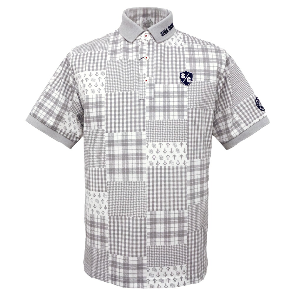 ４０％OFF 春夏 シナコバ パッチワークpt 半袖スポーツシャツ (薄墨色) (M)(L)(LL)(K) なおなお書き*0124150520910【25/5/29】【鹿の子】【吸水速乾】【SINACOVA】【sinacova】 シナコバ 販売店【ゴルフ】【運動競技】【楽ギフ_荷造り】