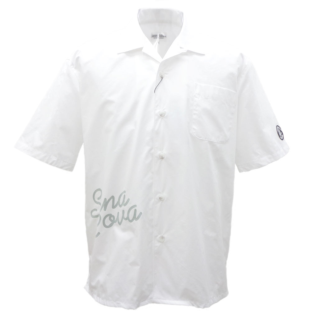 ４０％OFF 春夏 シナコバ １ポイントロゴpt 半袖開襟シャツ (白) (M)(L)(LL)SH*0125134510100【26/6/12】【オープンカラー】【カジュアルシャツ】【オーバーシャツ】【SINACOVA】 【ゴルフ】【スポーツ】【楽ギフ_包装】｜池田洋品店