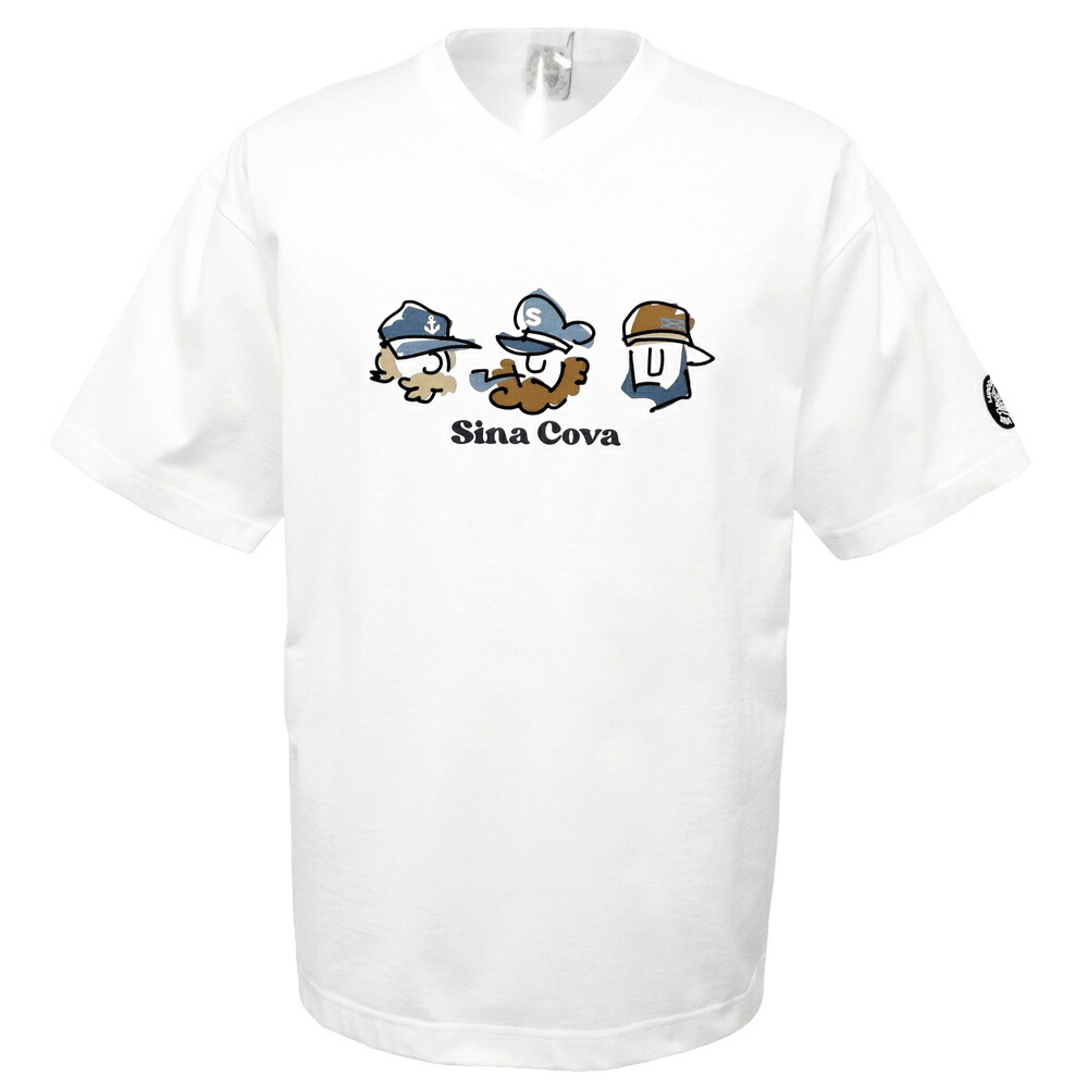 ３０％OFF 2026春夏新作 シナコバ 船員とキャプテン3人pt 半袖 VネックＴシャツ (白) (M)(L)(LL)(K) TS*0126120560100【26/5/9】【コットン】【キング】【大きいサイズ】【SINACOVA】【sinacova】 シナコバ　ショップ【ゴルフ】【マリン】【スポーツ】【楽ギフ_包装】｜池田洋品店