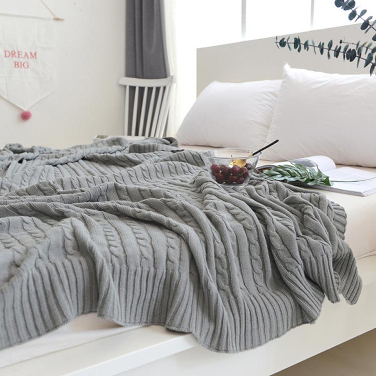 ベッドカバー おしゃれ ブランケット 北欧 雑貨 インテリア 北欧風 リブ ブランケット 編み ニット マルチカバー 白 ベッド カバー シングル ひざ掛け Epheseweb Com