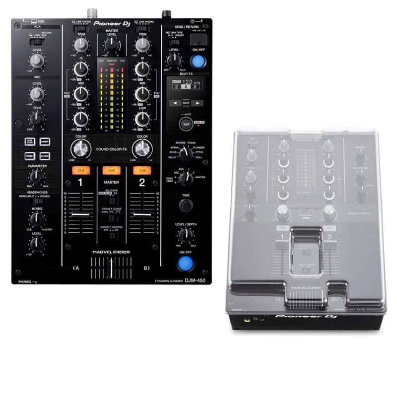 Pioneer DJ DJM450 + DECKSAEVR製 本体保護カバーSET 【rekordbox対応 2ch DJミキサー】