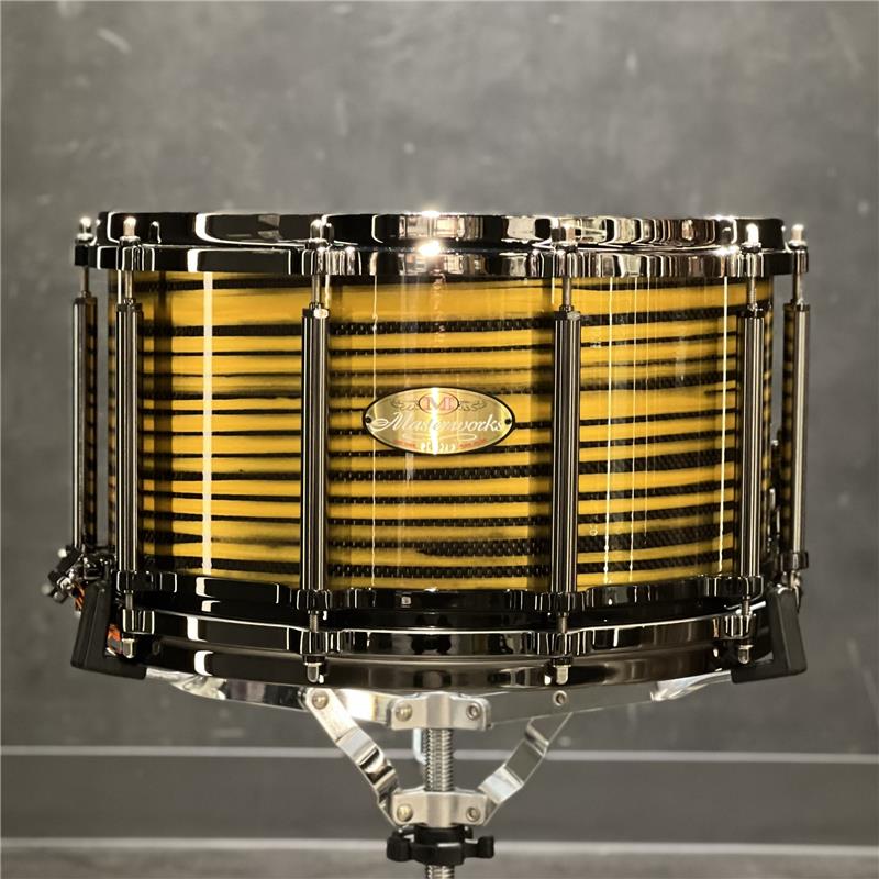 Pearl Masterworks Snare Drum 14x8 Free Floating -Gold Swirl on Black Carbon【イケベ楽器店創業50周年記念モデル】|イケベ楽器 イケシブ