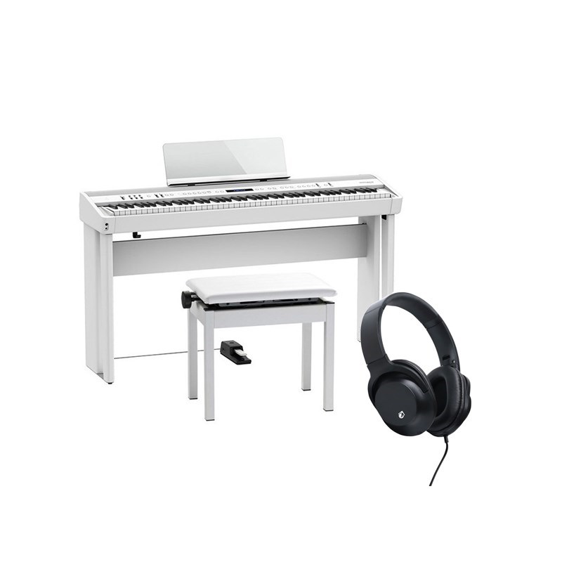 Roland FP-90X-WH + 専用スタンド + 高低自在イスセット 【ヘッドホン・お手入れクロス付】【代引不可】【沖縄・離島送料別途見積】(電子ピアノ)｜イケベ楽器 イケシブ