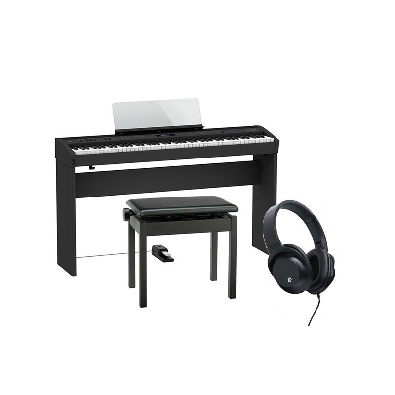 Roland FP-60X-BK + 専用スタンド + 高低自在イスセット (ヘッドホン・お手入れクロス付) 電子ピアノ (代引不可) (沖縄・離島送料別途見積)｜イケベ楽器 イケシブ 109,120円