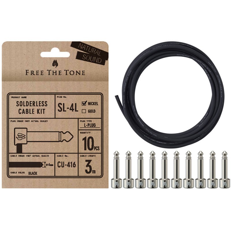 Free The Tone ソルダーレスケーブル　金メッキプラグ 楽天市場】Free The Tone CU-5050用ソルダーレスプラグキット [L